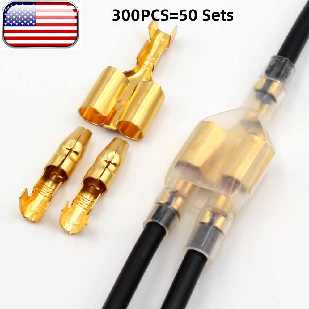 50 Sets 4.0 bullet terminal car electrical wire Splitter connector 4mm Connector