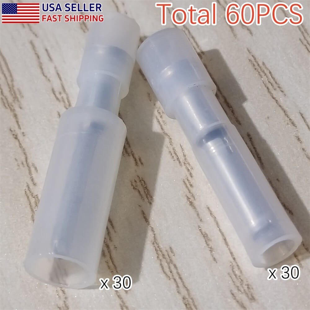 60x Male Female Nylon Bullet Connector Quick Disconnect 26-24AWG Splice Terminal