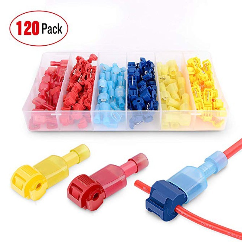 240/60 T-Taps Wire Terminal Connectors Insulated Quick Splice Combo Kit 22-10AWG