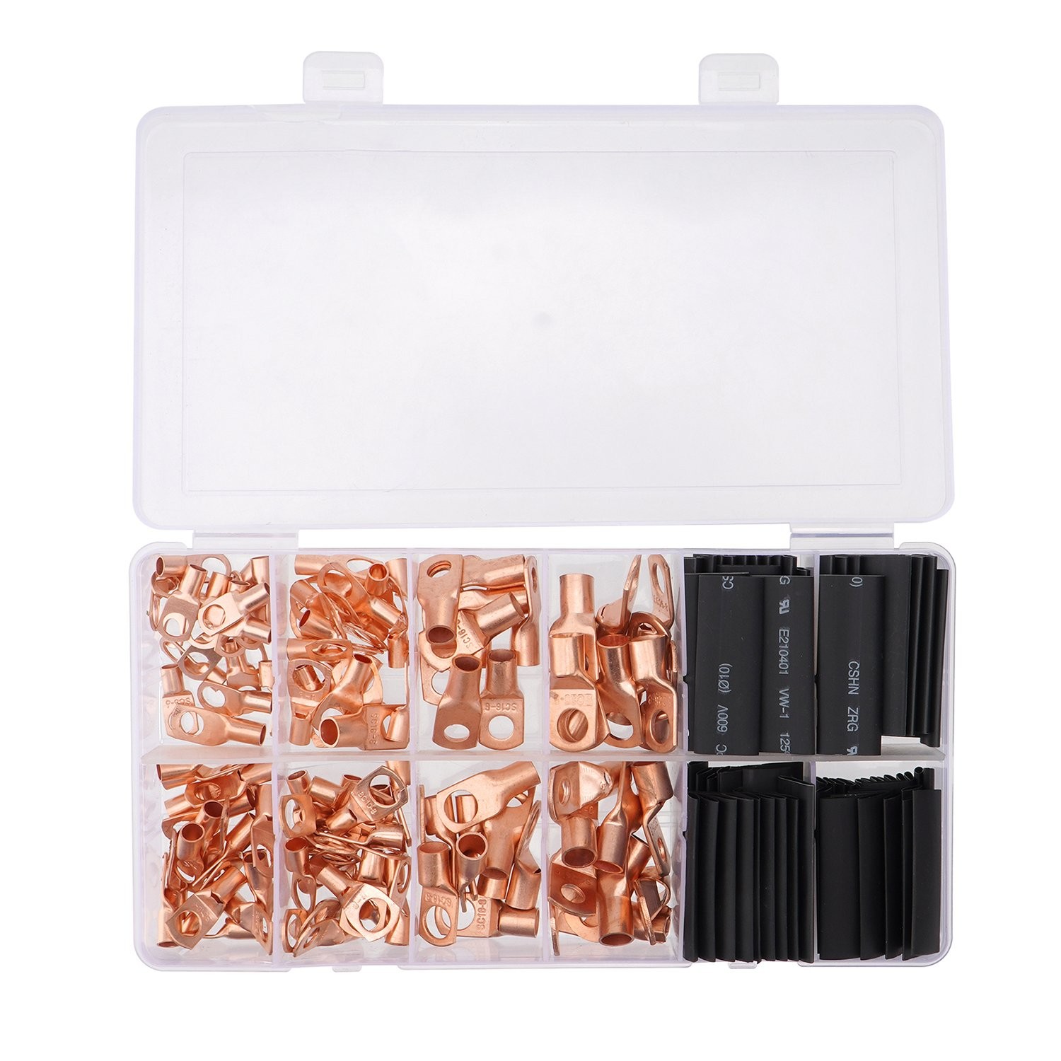 280PCS Copper Battery Ring Crimp Electrical Wire Connectors Cable Lug Terminals