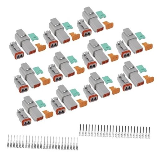 102PCS 2 Pin Deutsch Connector Kit, 12 Sets DT04-2P DT06-2S Waterproof