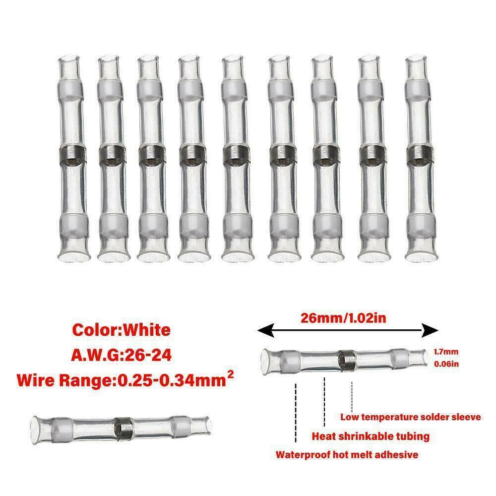400PCS Waterproof Solder Sleeve Seal Heat Shrink Butt Wire Connectors Terminals