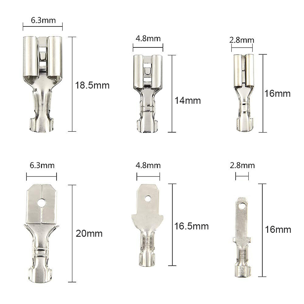 360PCS 2.8/4.8/6.3mm Spade Electrical Wire Connectors Ma/Fe Crimp Terminal/Plier
