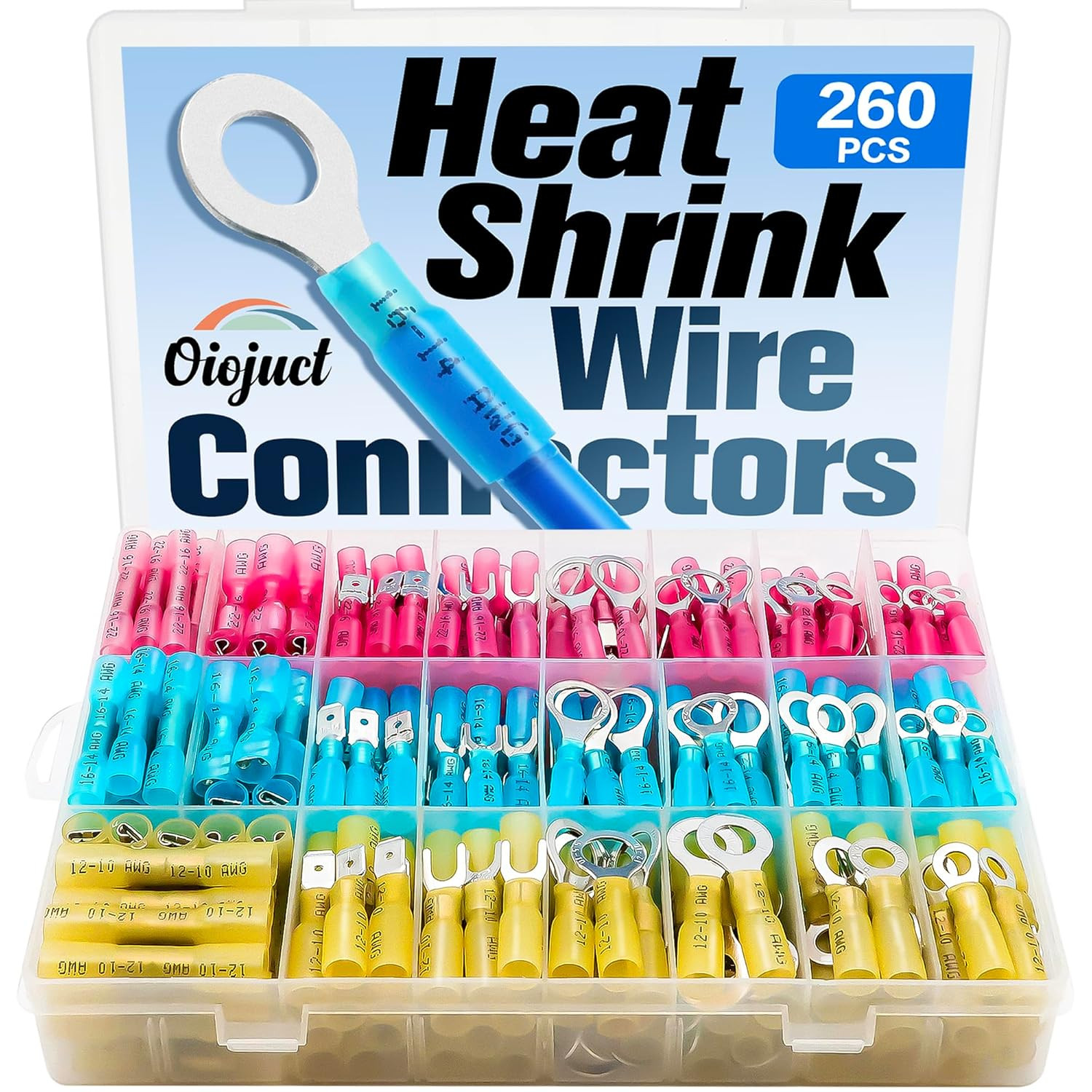 260Pcs Heat Shrink Wire Connectors Kit – Marine Automotive Electrical Connectors