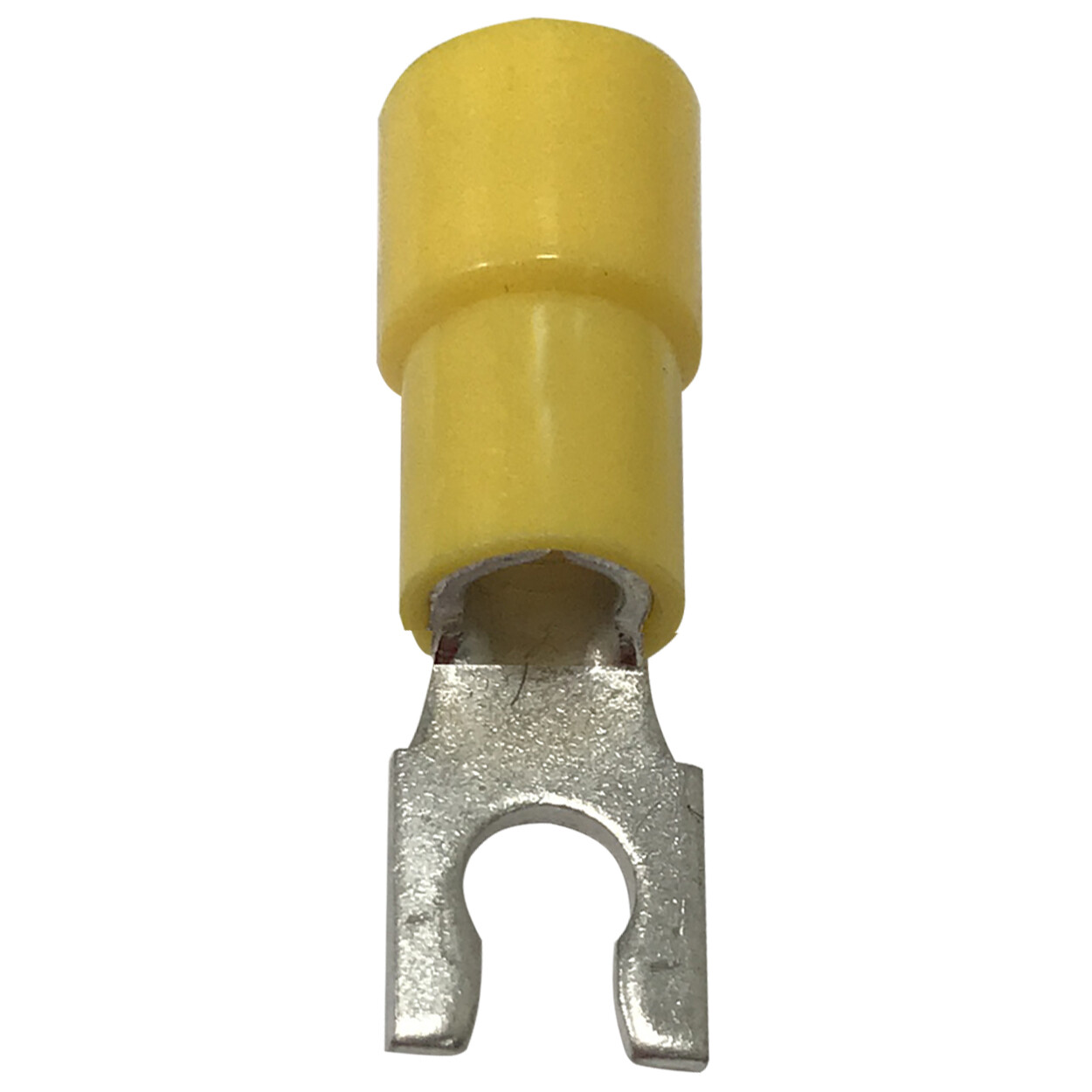 (100) Vinyl Insulated Spring Spade Terminal 12-10 AWG #8 Stud Wire Connector