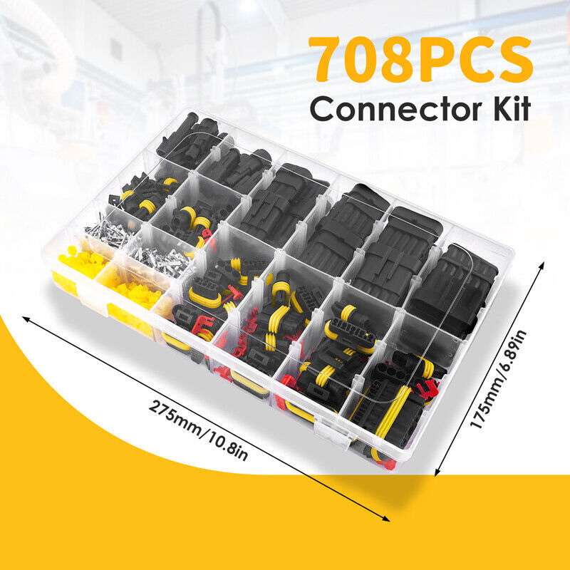 240/352/708PCS 1-6Pin Electrical Wire Cable Connector Male Female Way Plug Kit