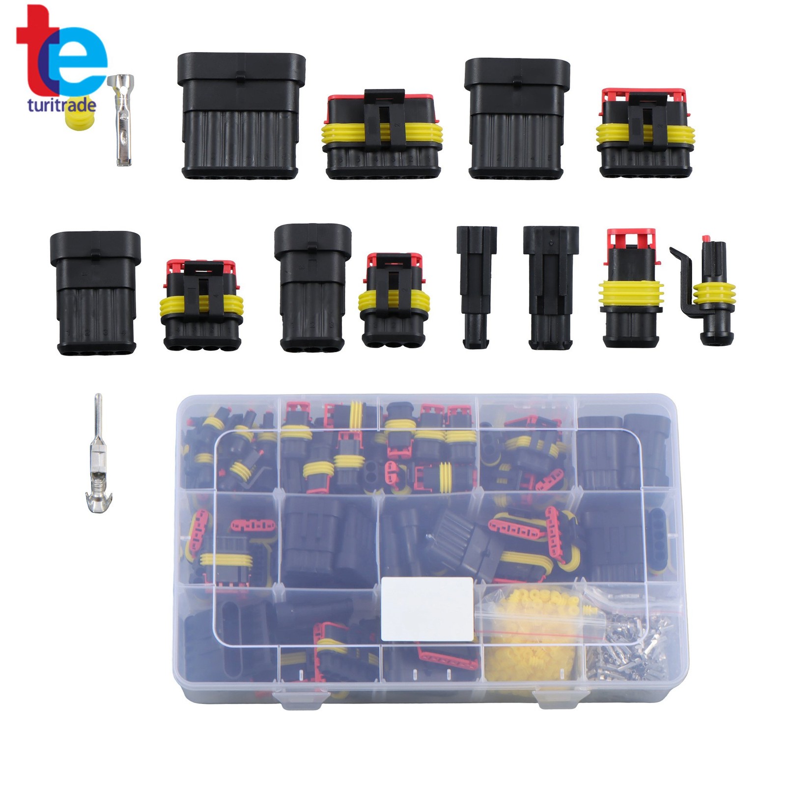 800Pcs 50 Sets Waterproof Automotive Electrical Wire Connectors Plug Kit 1-6 Pin