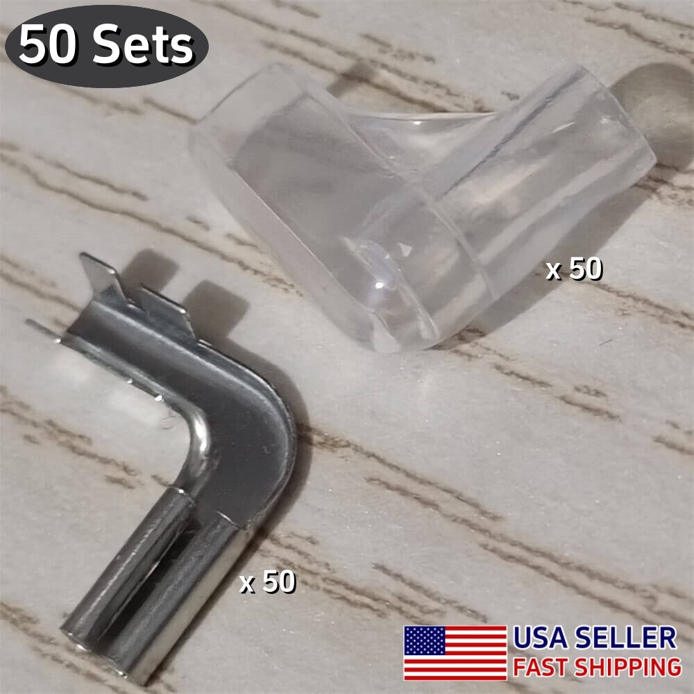 50 Sets 2.8mm Flat Terminals Crimp Connector 90° Angled with Insulating Sleeves