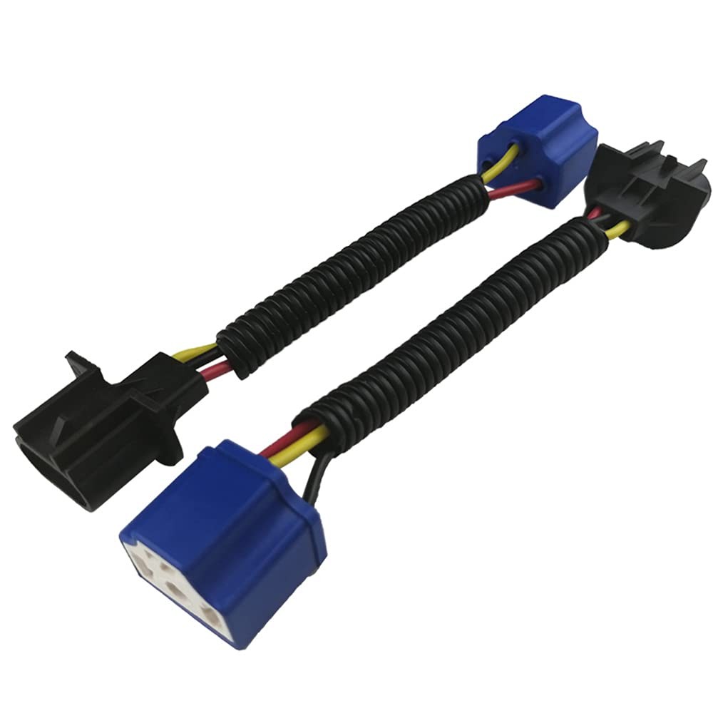 2 Pcs H13 9008 to H4 9003 Female Wiring Harness Adapters for Headlights or Fo…