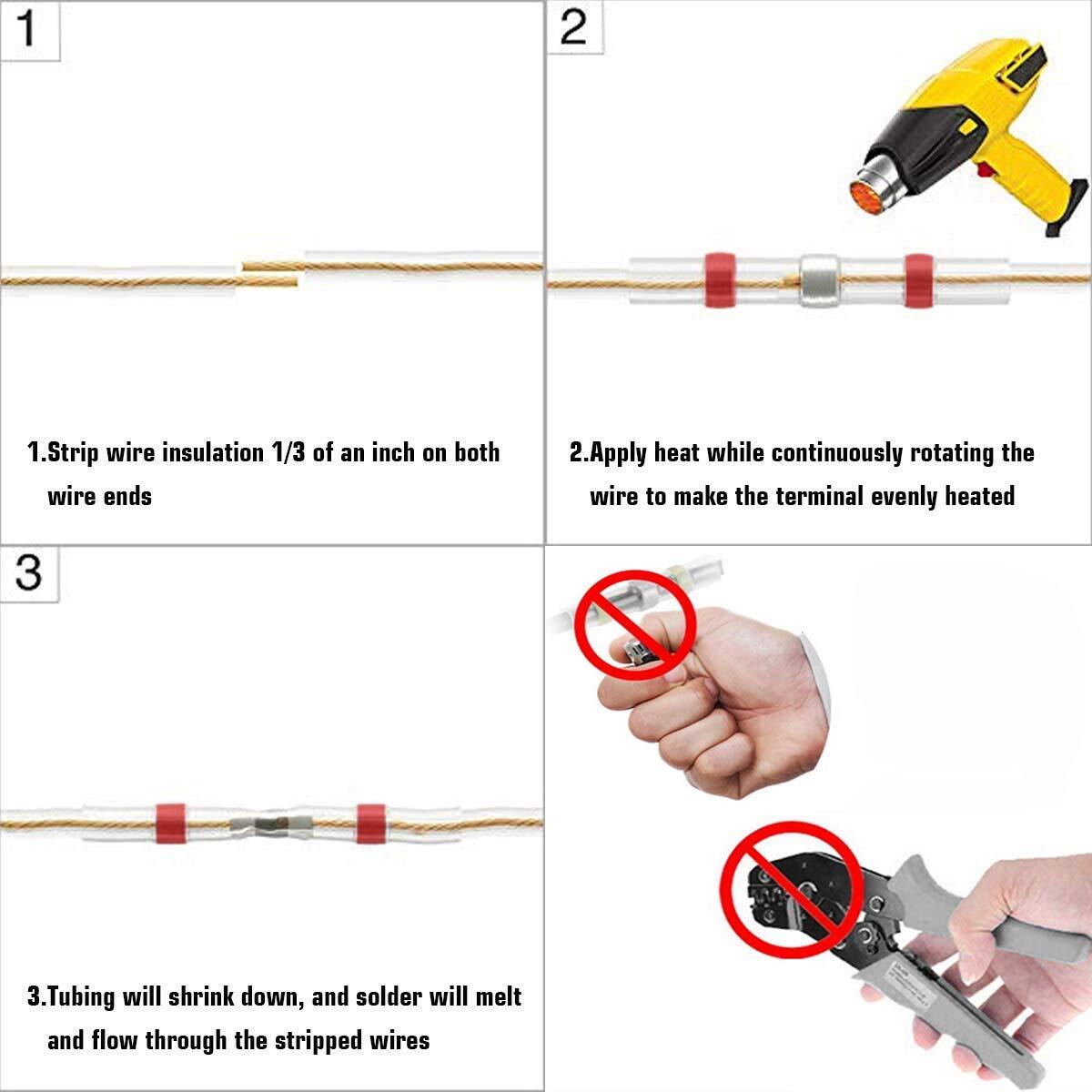 500/180 Waterproof Solder Stick Seal Sleeve Heat Shrink Butt Wire Connectors Kit