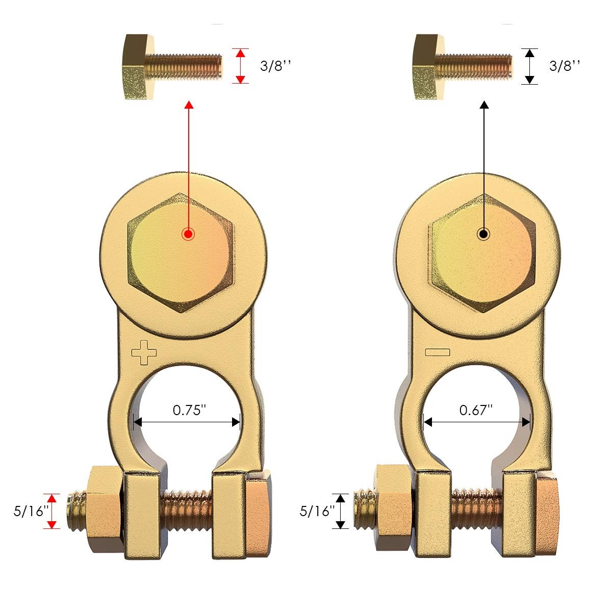 LEICESTERCN Battery Terminal Connectors Brass Copper Car Battery Terminal End…