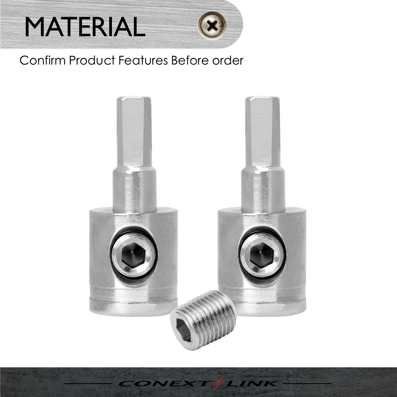 2 Wire Gauge Reducing Adapter Terminal 1/0 to 4 GA AWG Brass Nickel Set Screw