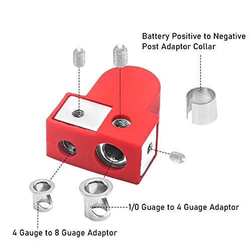 BTO Solid Brass Positive Negative Battery Terminals with Adaptor Collars,