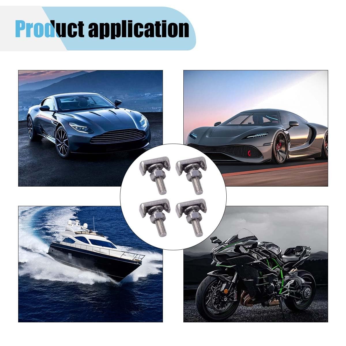 Car Battery Terminal Bolts, T-Shaped Battery Cable Extender (4PCS)