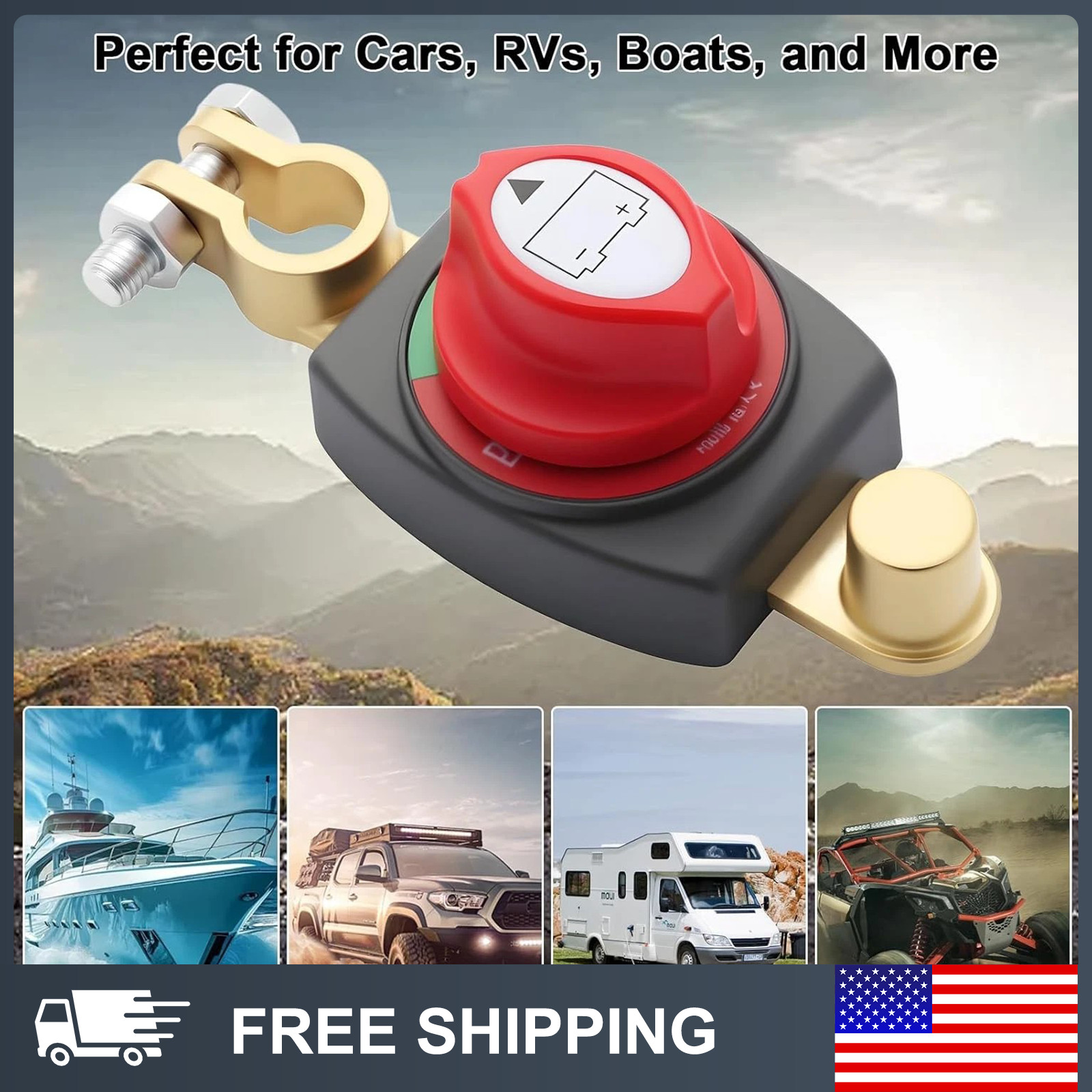 275A Battery Disconnect Switch Clamp Top Post For Car Truck RV Marine