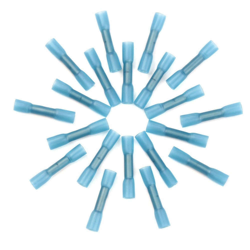 1000Pcs Butt Tube Heat Shrink Waterproof Blue Wire Connectors Crimp Terminal
