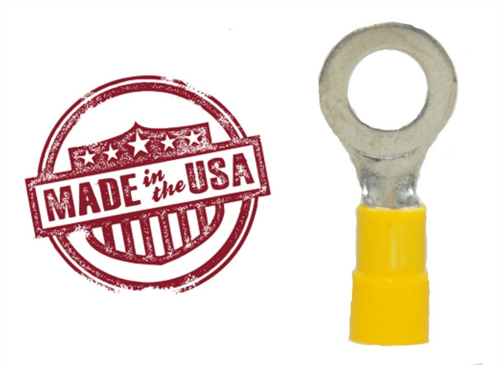 MVP 25 Yellow 10-12 AWG Vinyl Insulated Ring Terminals 1/2″ Stud – Made in USA