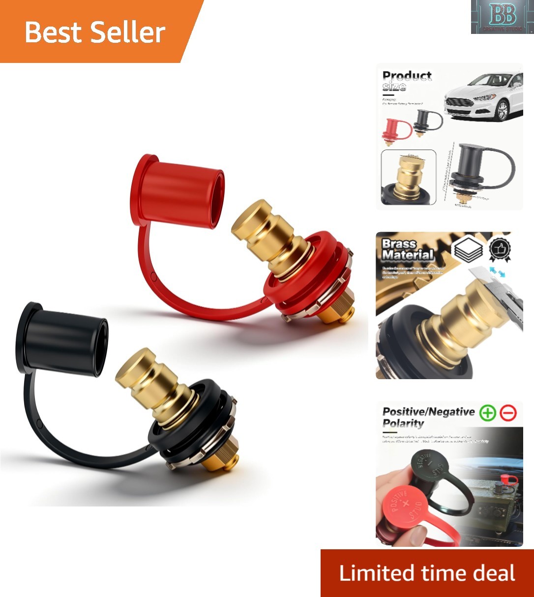 Flexible Installation Car Remote Terminals Set, M10, 12V/250A for All Vehicles