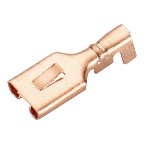 100 Pack 4.8mm Female Spade Locking Tab Non-Insulated Crimp Connectors