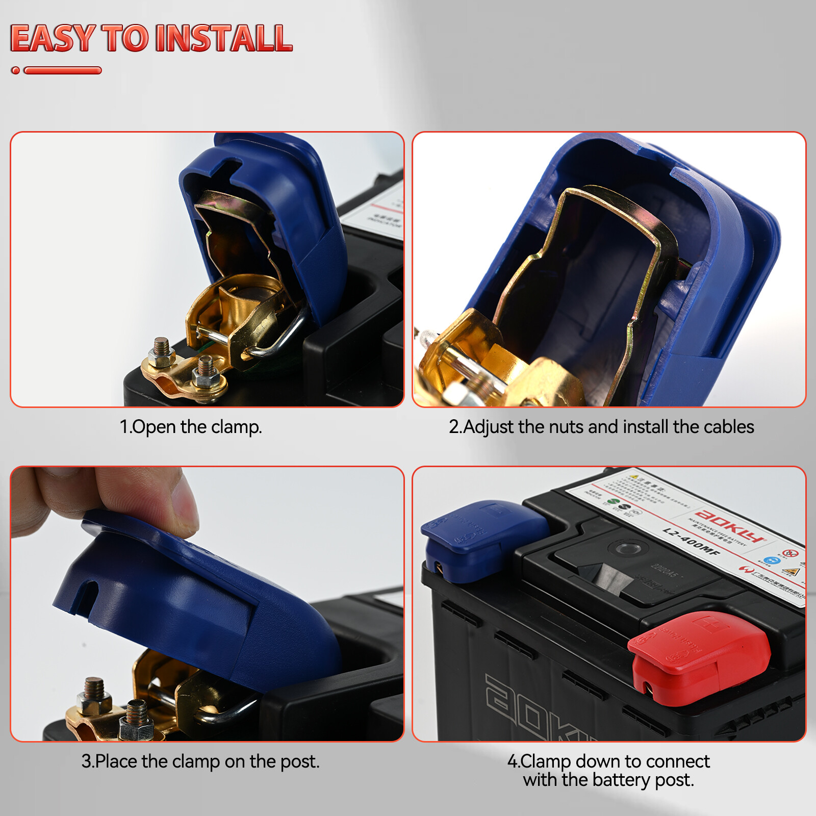 Car Battery Terminal Connectors 2PCS Quick Release Disconnect Negative Positive/