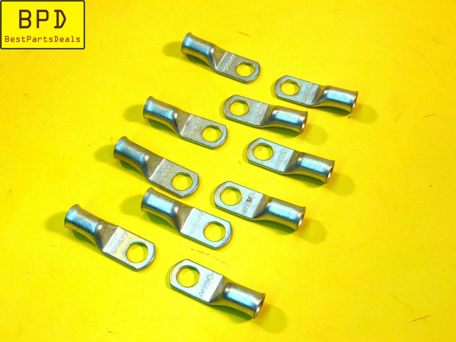 10x 5/16″ Hole 4 AWG Gauge Tin Plated Copper Crimp Ring Terminal Lug
