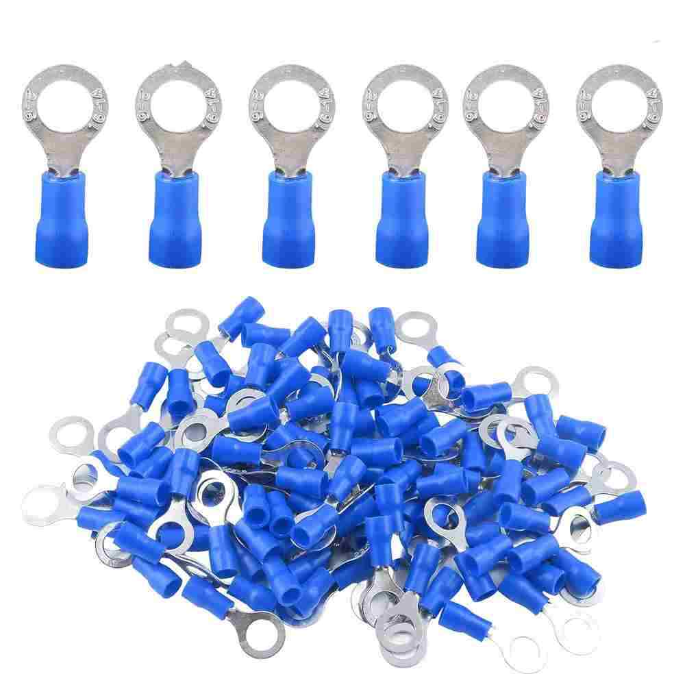Insulated Crimp Ring Terminal 1/4″ for Cable AWG 16-14 Wire Connector 30-500pcs
