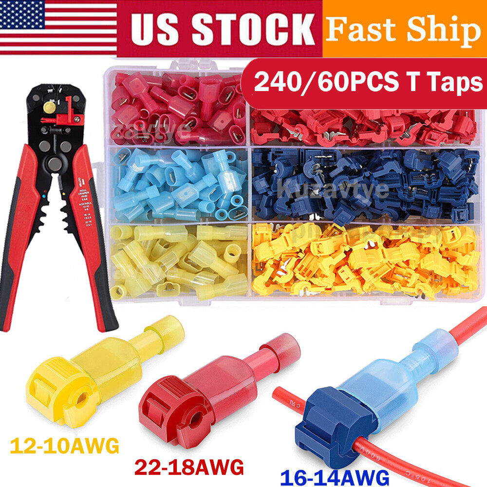 480/60Pcs Quick Wire Splice Connectors Nylon Fully Insulated Male Wire Terminals