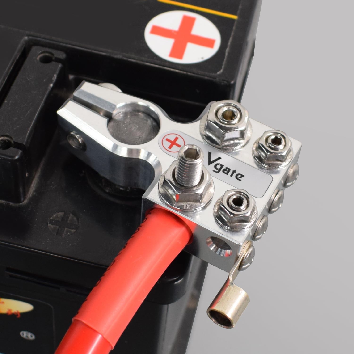 Vgate 12-Way Lead Acid Battery Terminal Connector, Multi-Size Hole Holder, 8AWG
