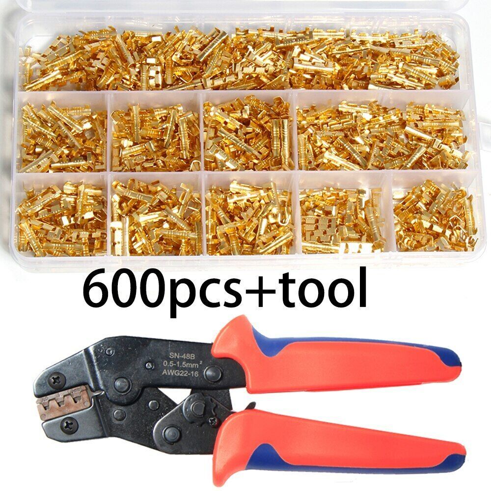 500/600Pcs U-shaped Crimp Terminal Wire Docking Quick Connectors Tool SN-48B Kit