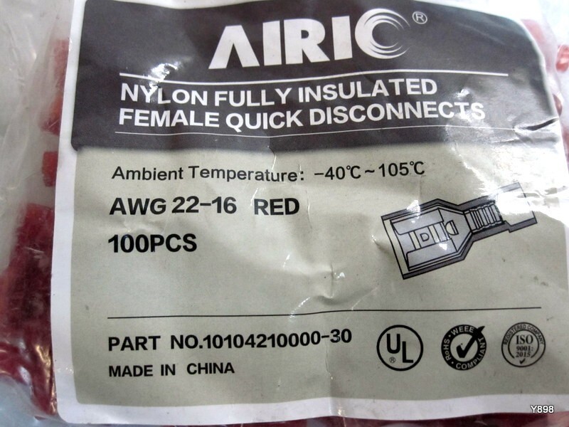 AIRIC Female Spade Connector 22-16 Gauge 100PCS Nylon Fully Insulated Female