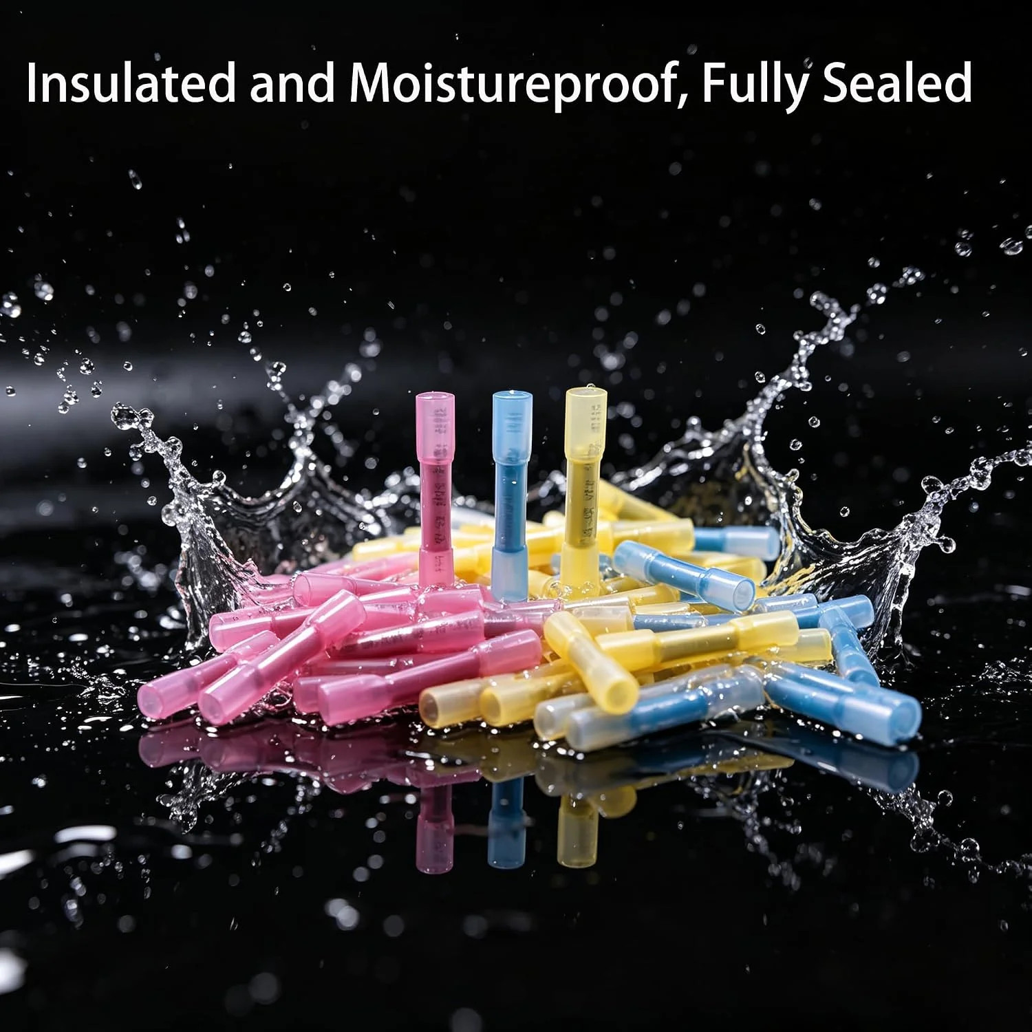 1500 PCS Heat Shrink Butt Connectors,12-10 AWG,16-14 AWG,22-16 AWG Waterproof El