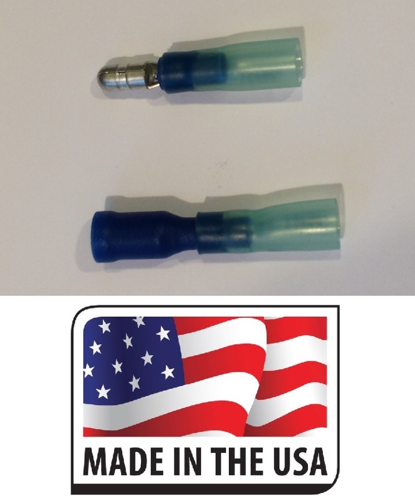 (10) BLUE 16-14 GA .180 SIZE 3M HEAT SHRINK BULLET CONNECTORS (MALE/ FEMALE)