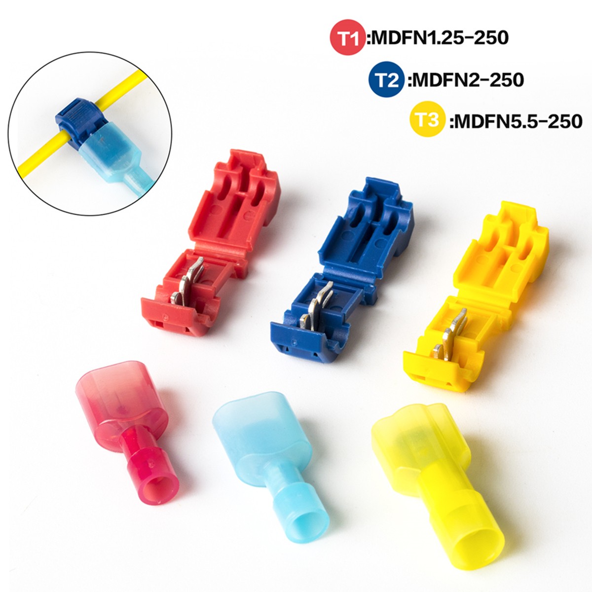 60/480Pcs T-Tap Wire Connector Quick Electrical Snap Splice Lock Crimp Terminals