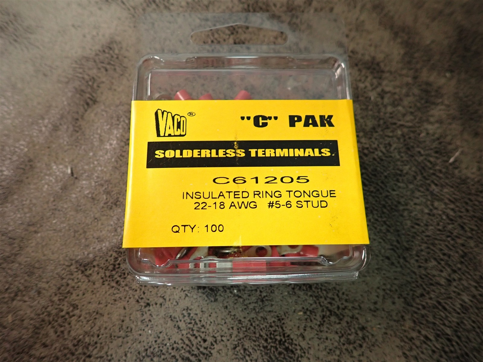 Klein/Vaco C61205 Insulated Ring Terminals 22-18 AWG, 3-100 Packs 300 Total G40