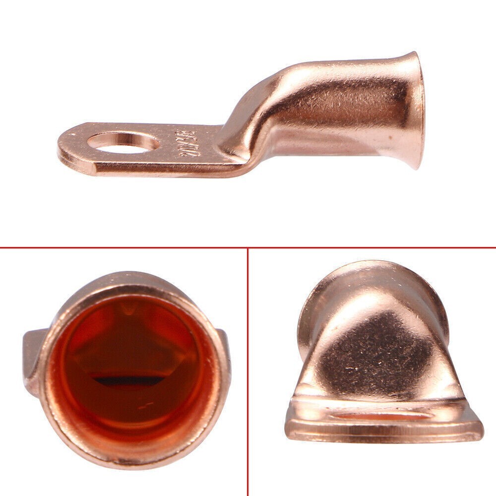 3pcs Gauge 2/0 Cable Ends Lugs Copper 3/8″ Ring Battery Terminal Wire Connectors