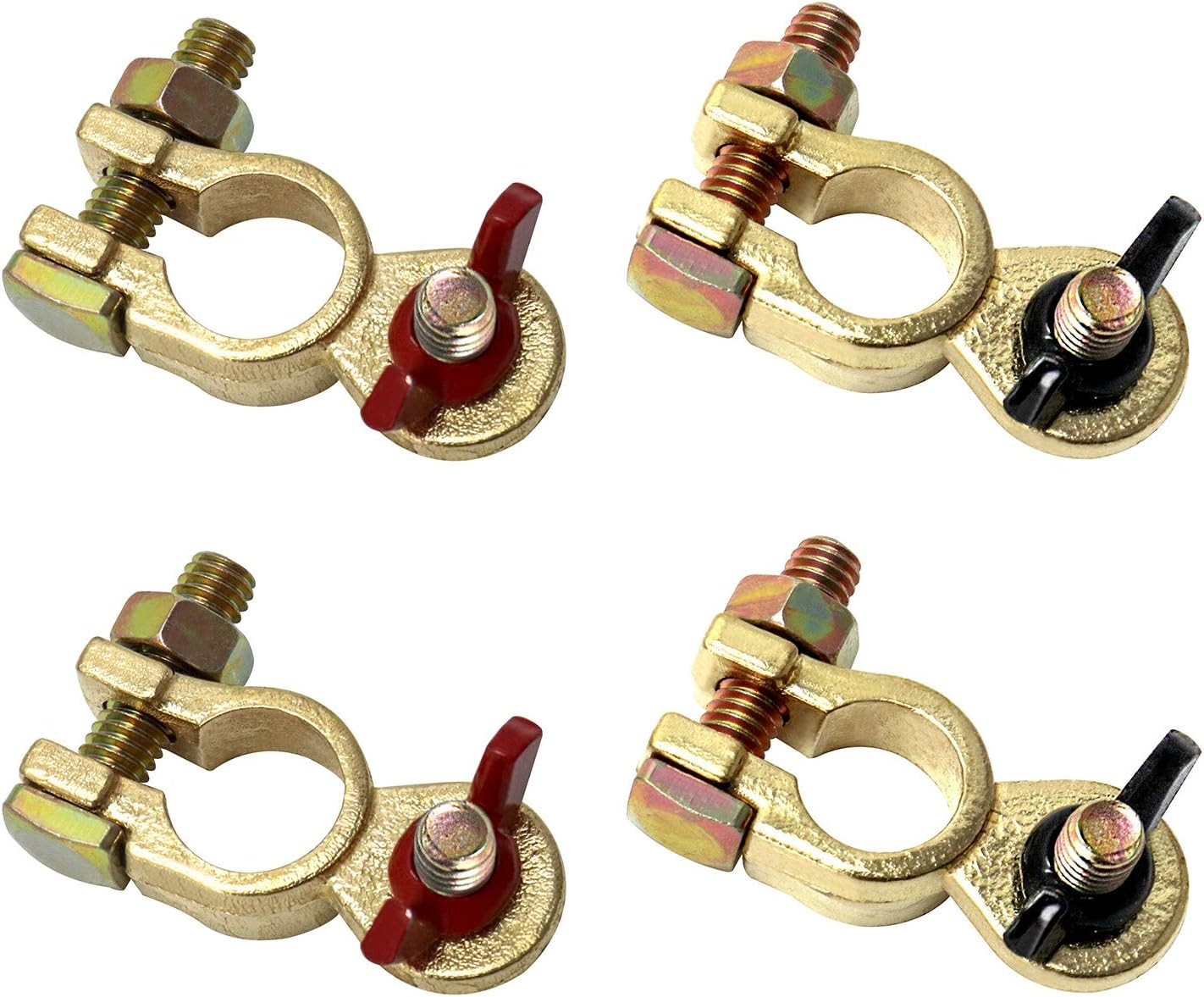 Brass Marine Grade Battery Terminal Top Post, 2 Pairs Battery Terminal Connector