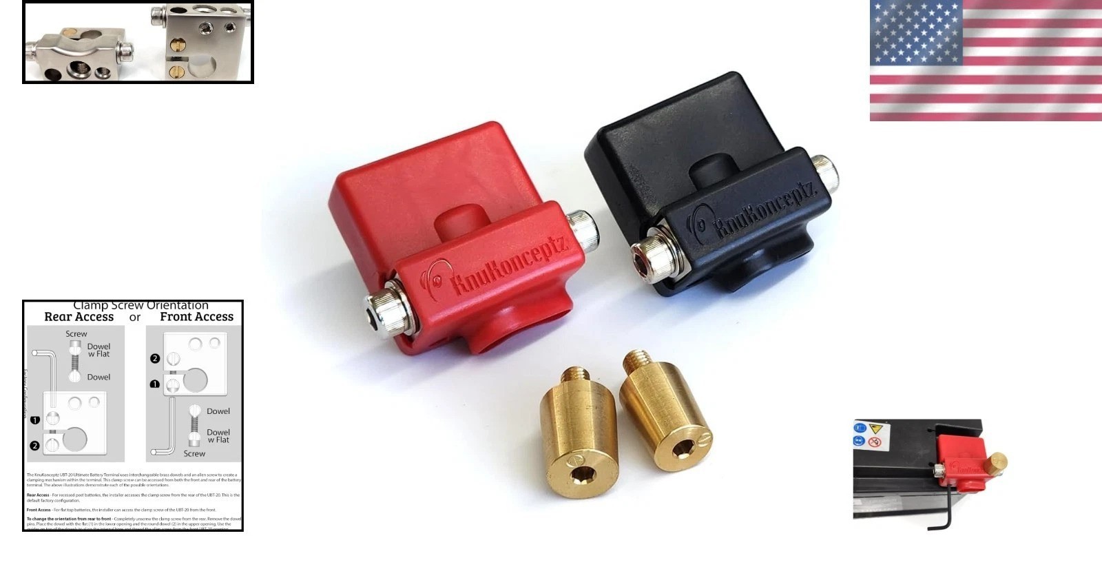 Ultimate Battery Terminal v2 Set – Positive & Negative with Top Post Adapters