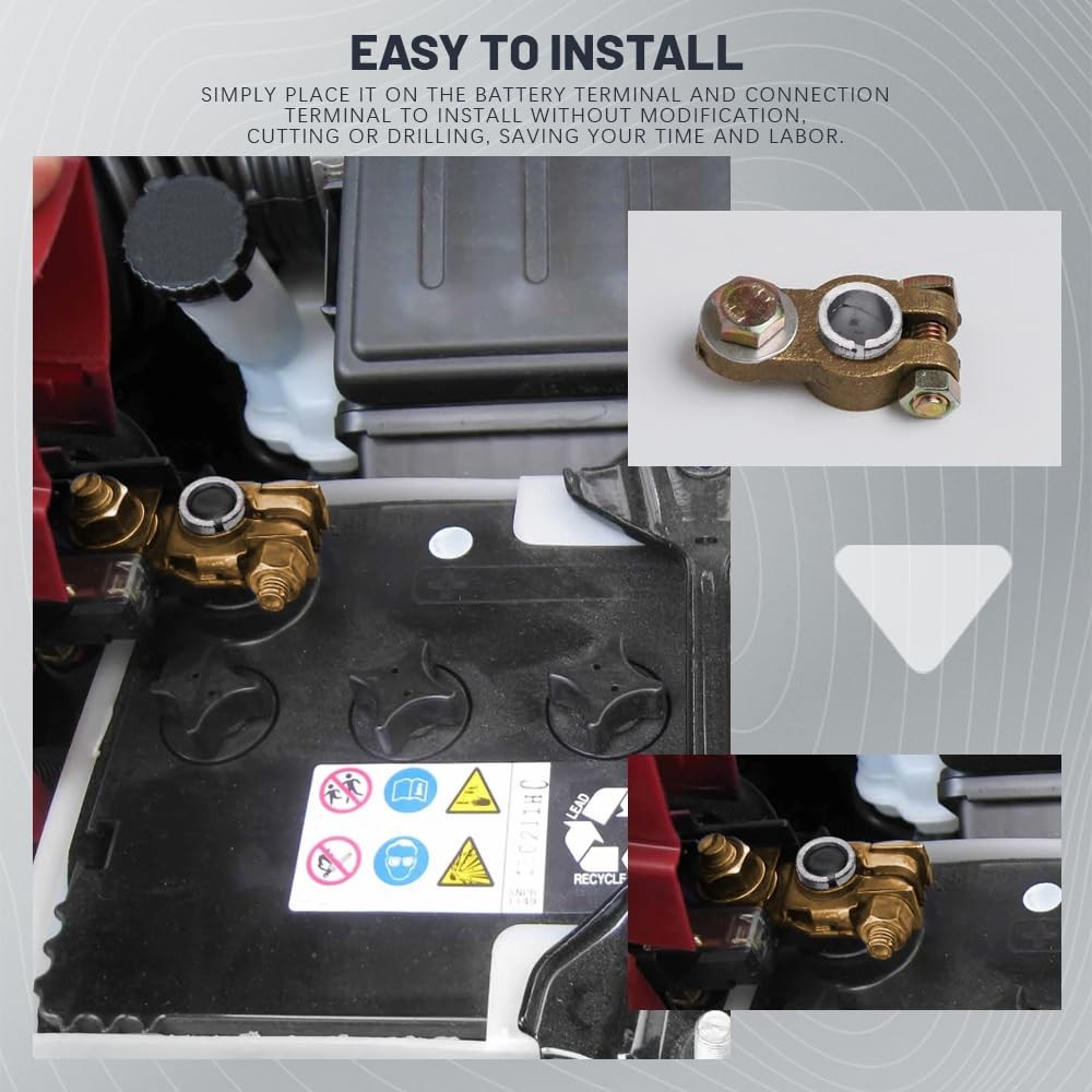 2Pairs Battery Post Shims, Battery Terminal Adapter, Car Battery Negative Bat…