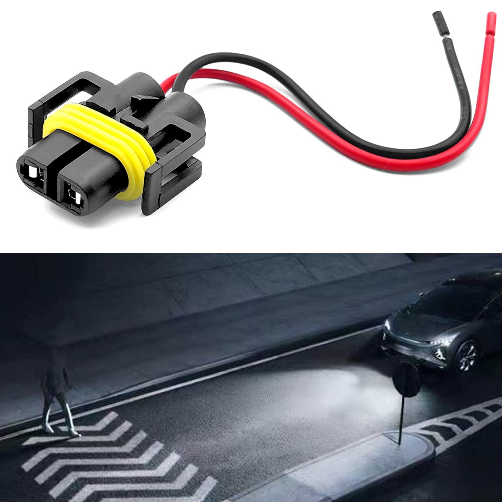 4PCS H11 H9 H8 880 881 Female Adapter Wiring Harness Sockets Wire, 9005 9006 …
