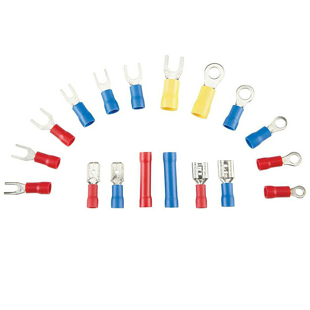 520PCS Copper PVC Insulated Crimp Ring Fork Terminals Butt Conectors 22-10 AWG