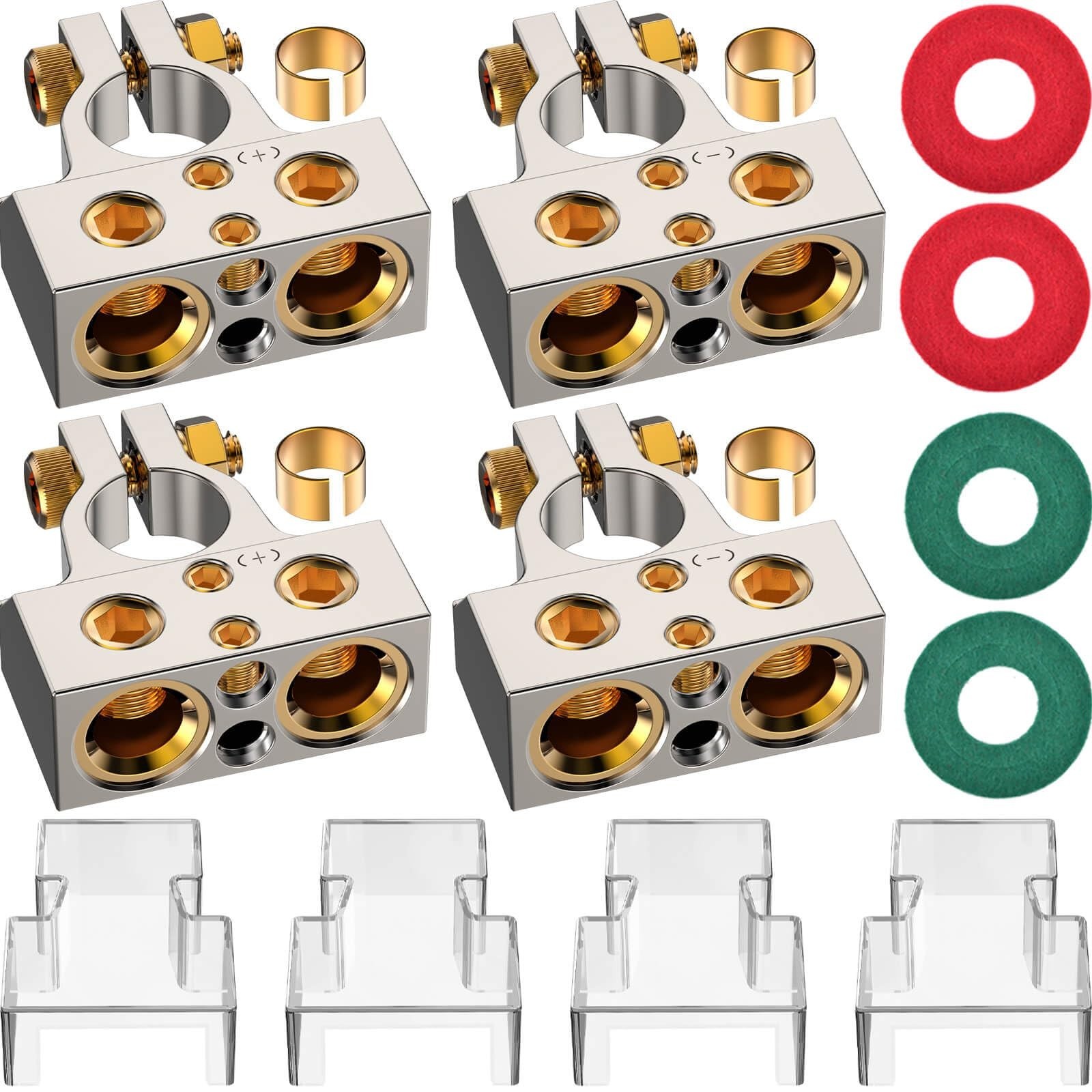 Heavy Duty Battery Terminal Connectors 0-10 AWG, Zinc Alloy, Corrosion Resistant