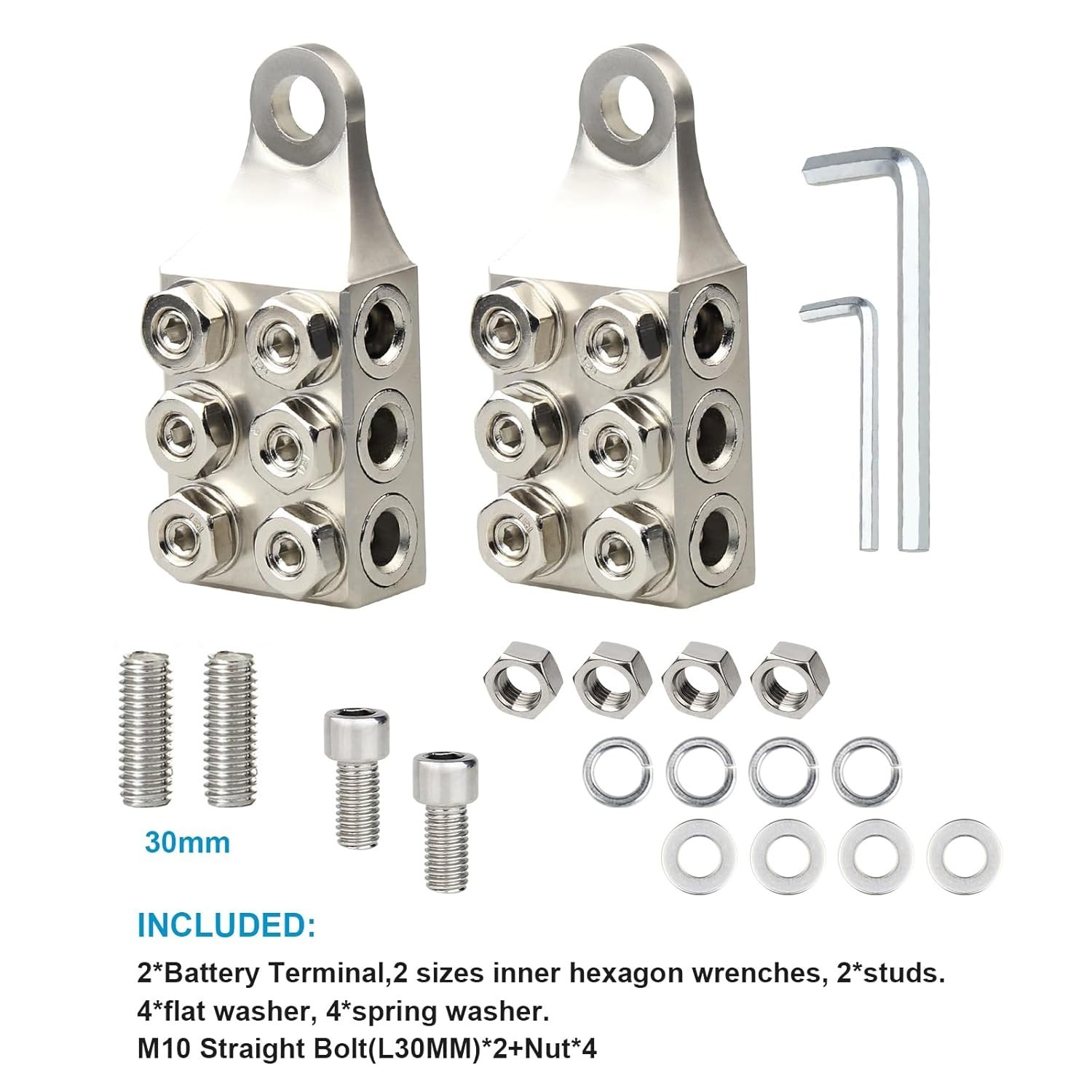Battery Terminal Connectors,8 AWG up to 4/0 AWG Gauge,12-Way Battery Terminal…