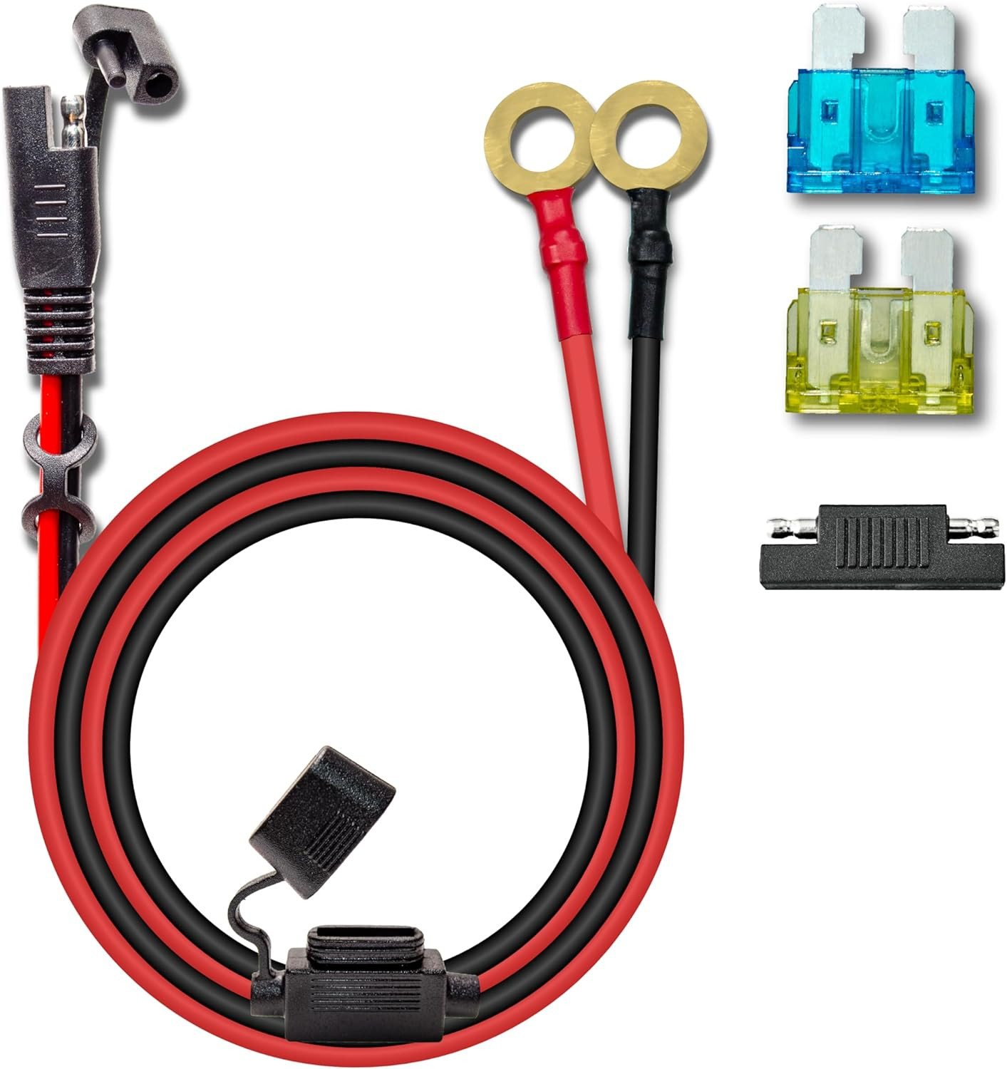 10AWG 3.3FT Charger Cable, SAE to O Ring Terminal Quick Disconnect Harness, 2 Pi