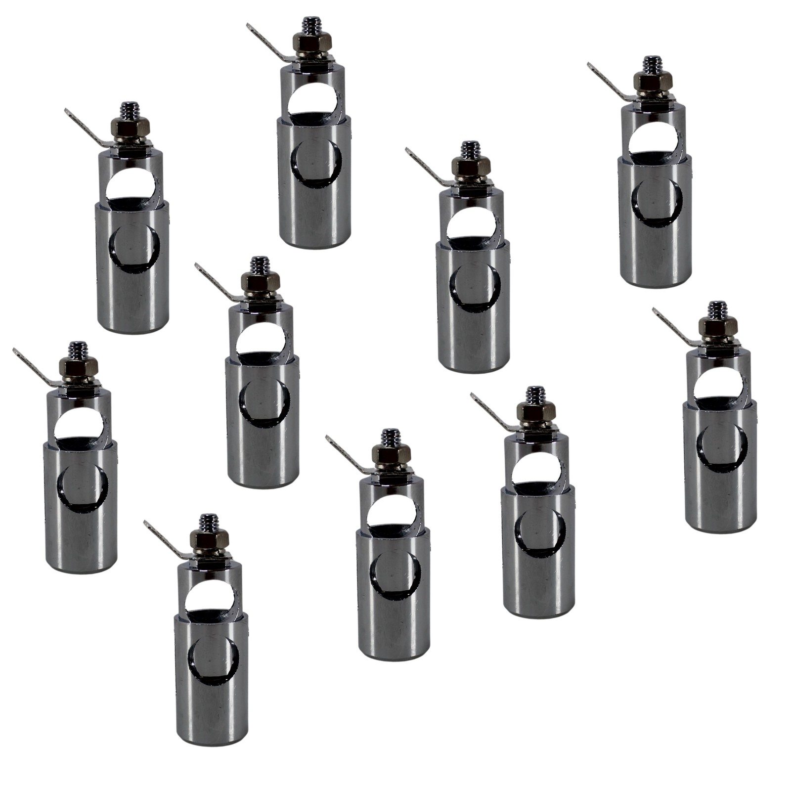Big Jeff Audio 5 Pairs of 4 Gauge Brass/Nickel Plated Speaker Push Terminals