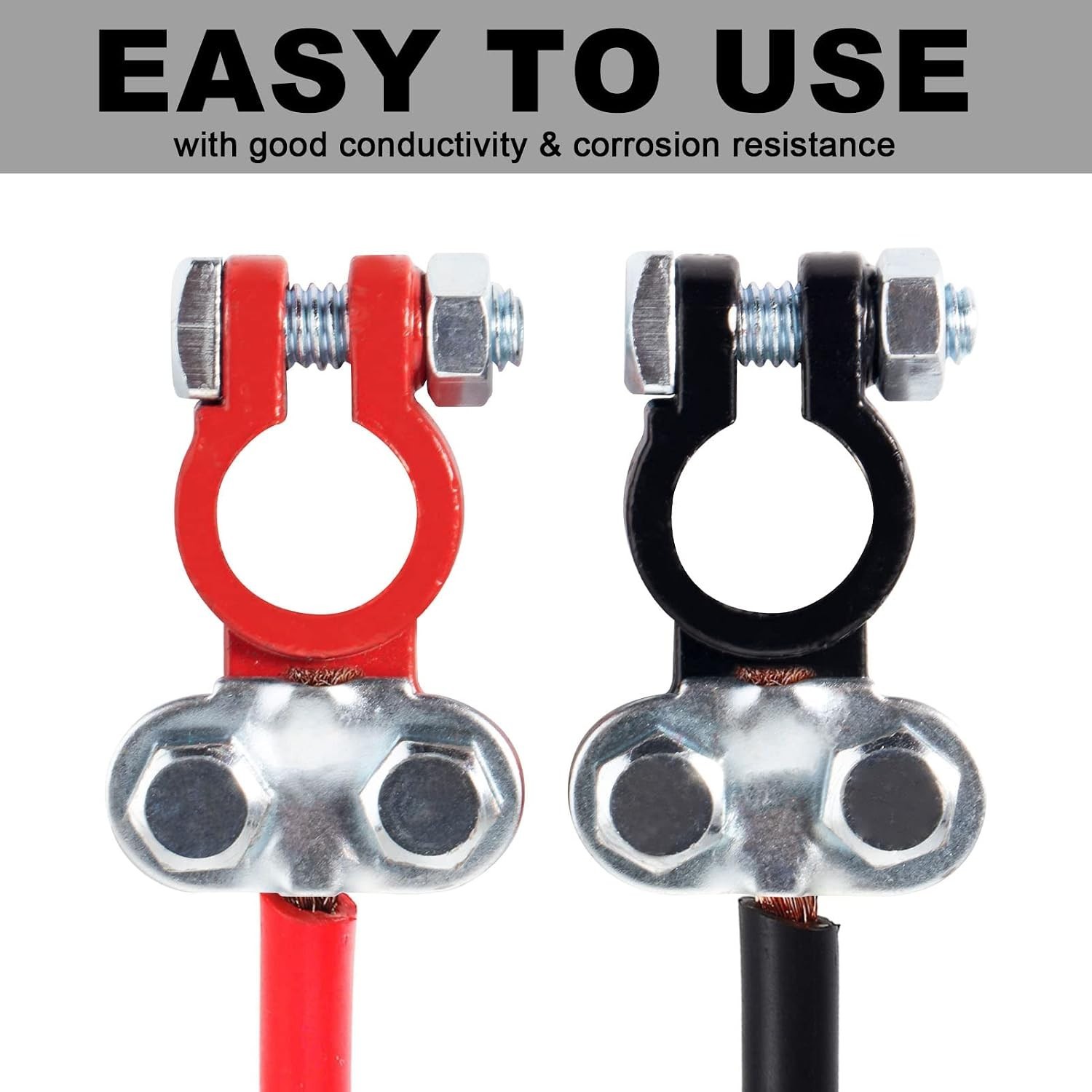Battery Terminals Set Compatible With Top Post Batteries 12V Red Black Clamp