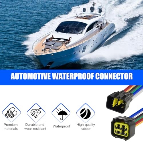 4 Pin Car Waterproof Connector, Vehicle Male and Female Electrical Way 6 Pin