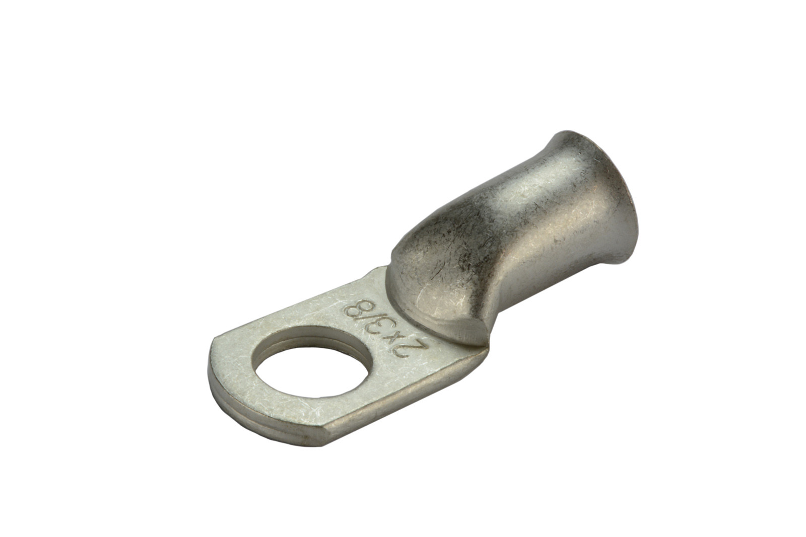 100 Lot 2 AWG 3/8″ Hole Ring Terminal Lug Tin Plated Copper Uninsulated Gauge