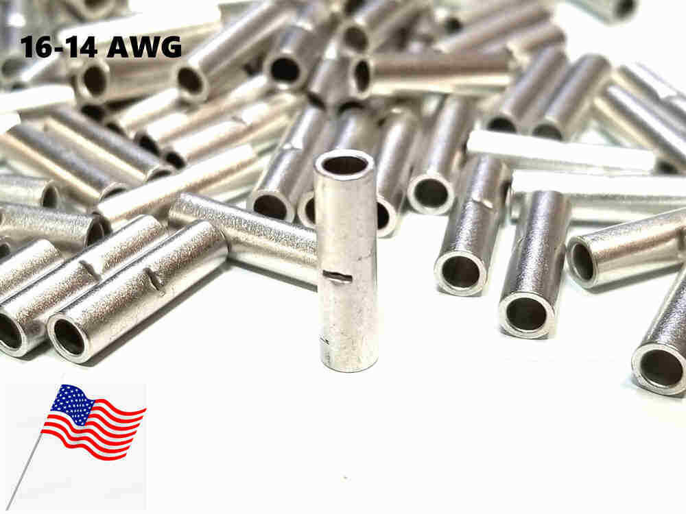 50-200× Straight Electrical Wire Connectors Ferrule Butt Splice Crimp Terminals