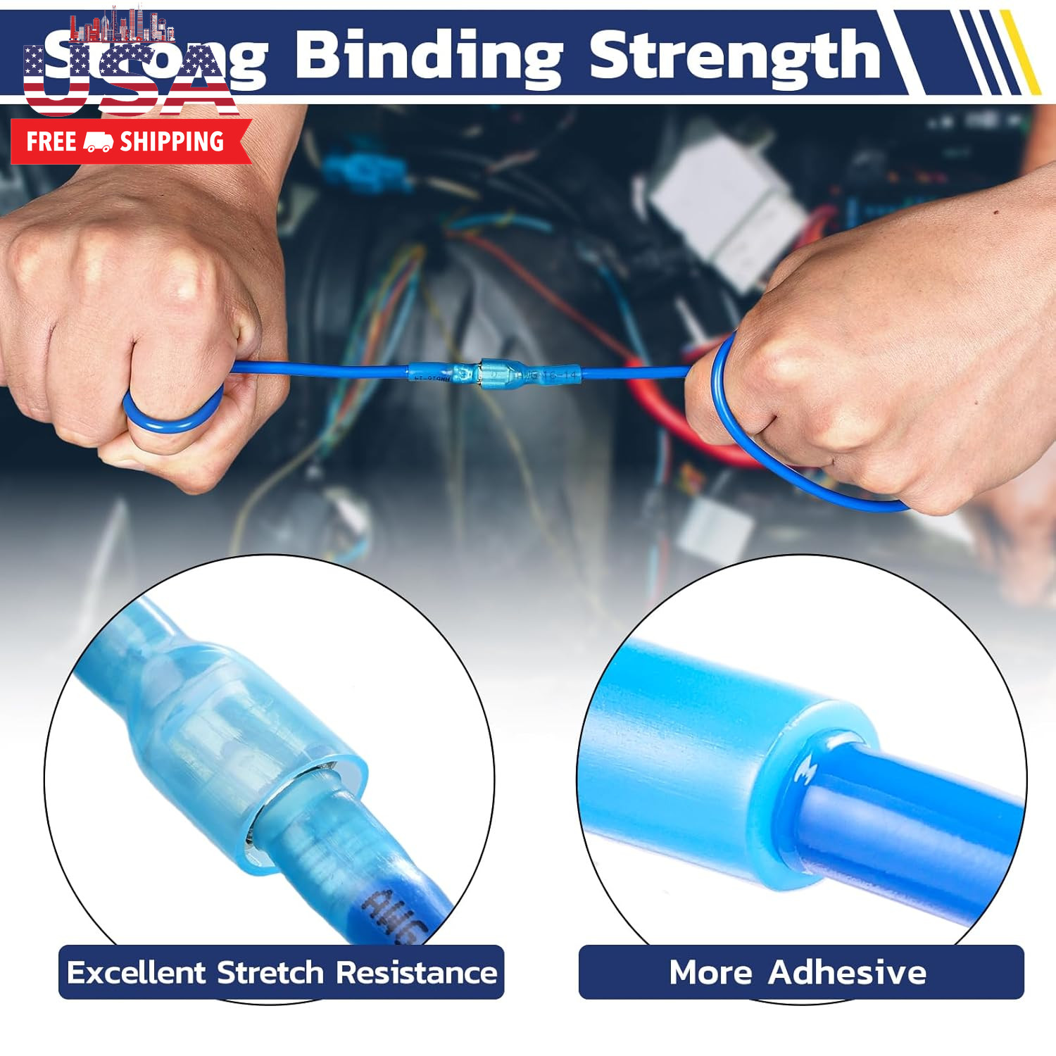 160Pcs Heat Shrink Spade Connectors,Awg 22-10 Female and Male Wire Connectors,Qu