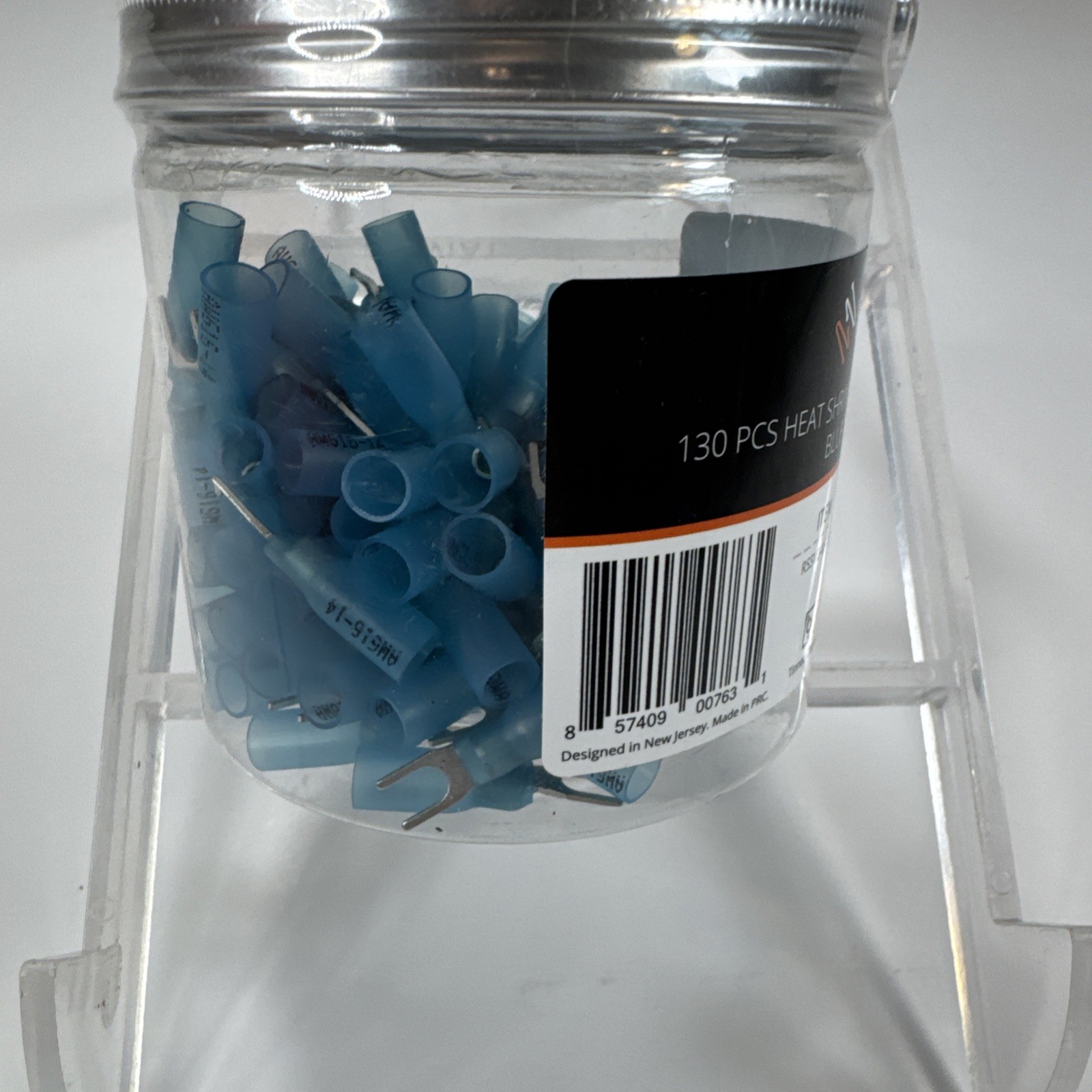 Wirefy Heat Shrink Fork Connectors #8 Blue 16-14 AWG – 130 PCS NEW